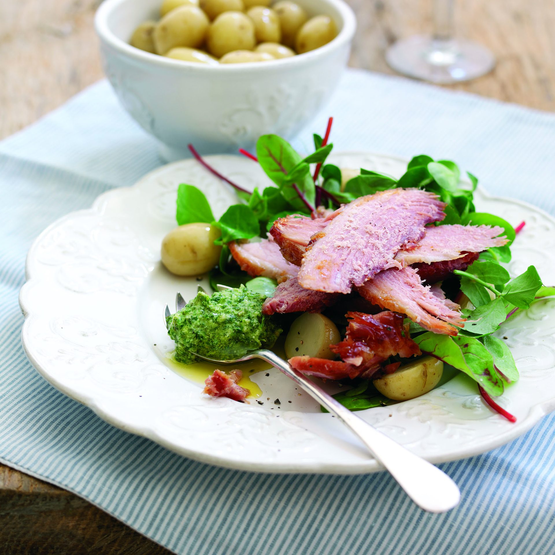Baked Ham Salad and Pesto Recipe