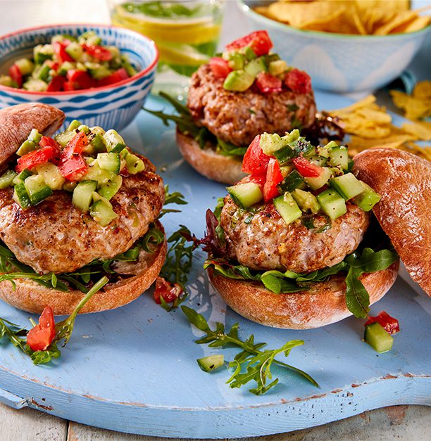 Mexican-Style Pork Burger with Avocado and Tomato Salsa | LovePork