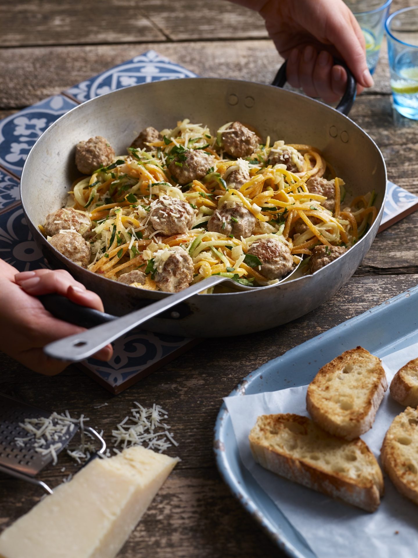 Pork Meatballs with Vegetable Ribbons | Pork Recipes