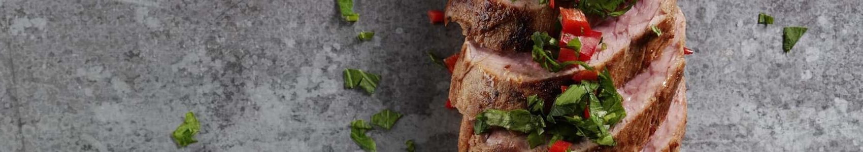 Sliced piri piri style pork fillet