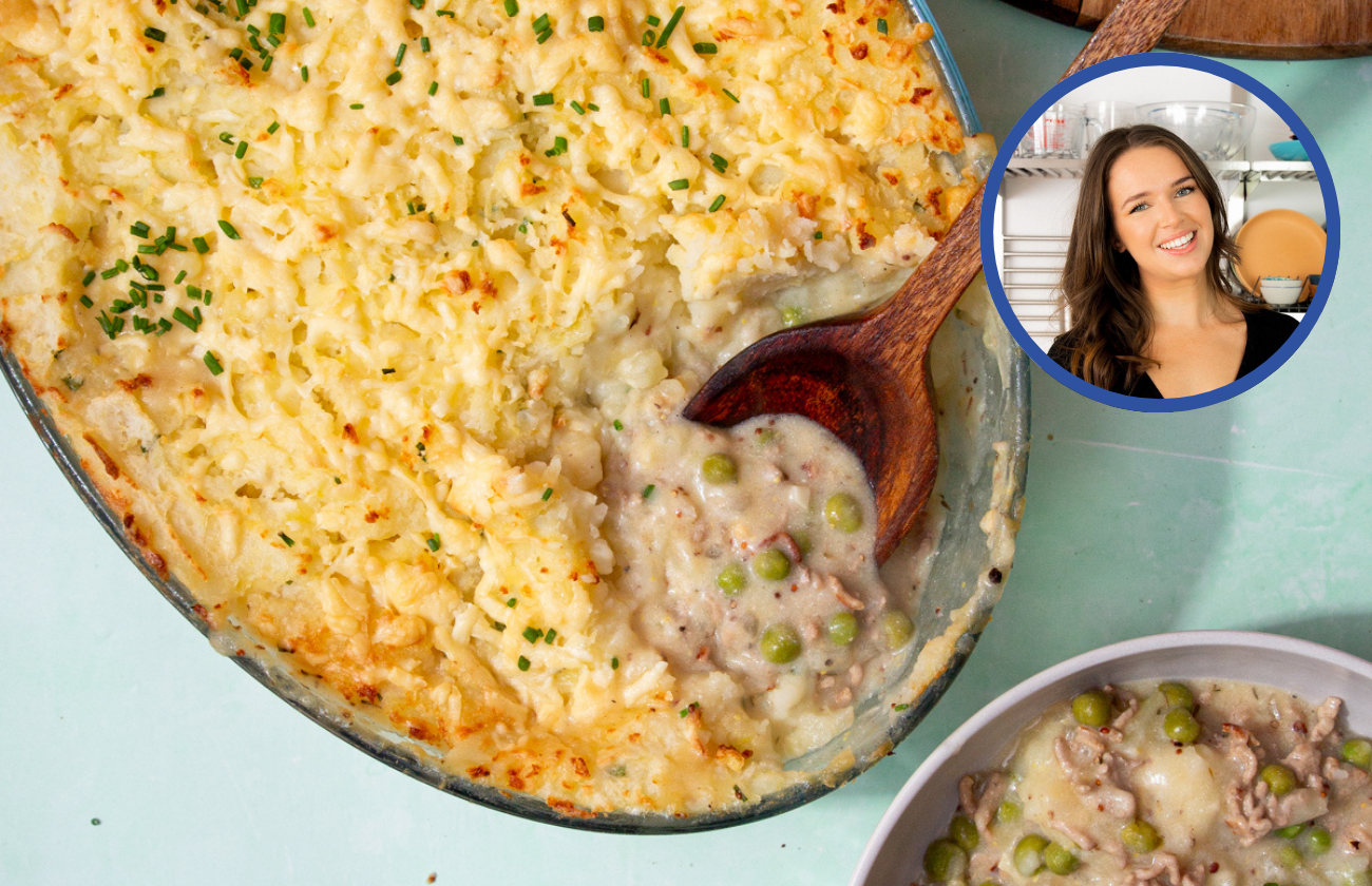 Pork, cheese and potato pie