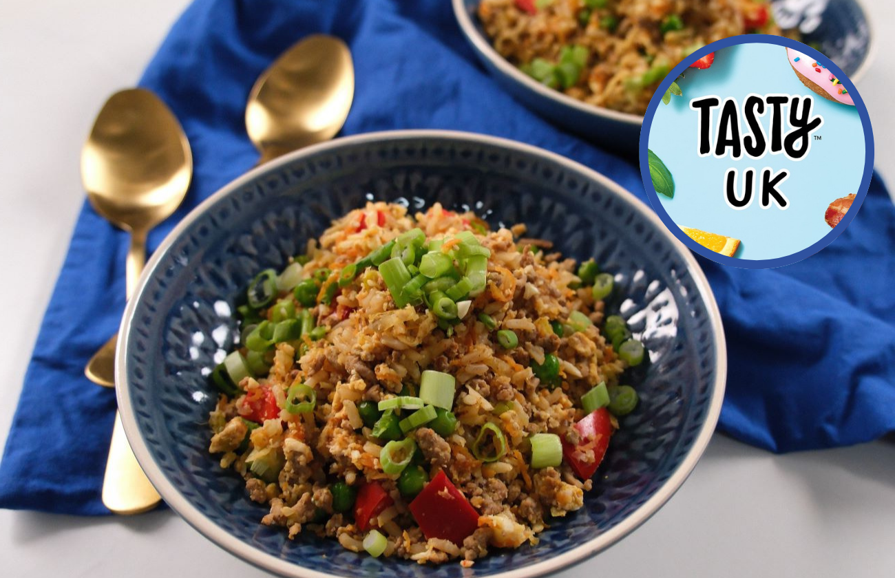Pork and cauliflower rice bowl